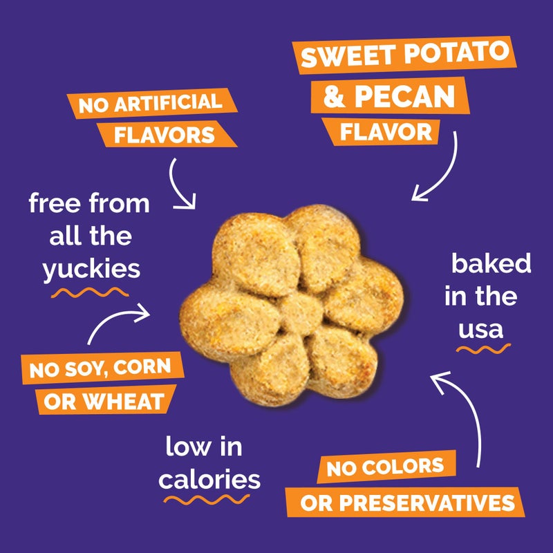 Fruitables Baked Dog Treats, Healthy Pumpkin Treat for Dogs, Low Calorie & Delicious, Free of Wheat, Corn and Soy, Made in the USA, Sweet Potato and Pecan Flavor, 7oz - Image 4